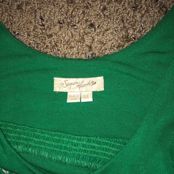 Sequin Hearts Green Bubble Dress - Size Medium - Picture 3 of 7